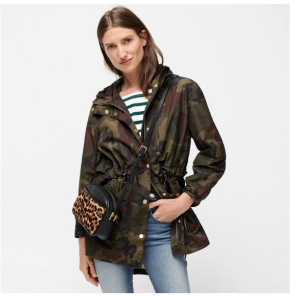 J CREW Perfect Rain Jacket in Camo, sz S - Picture 1 of 9